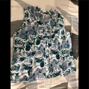 Tahari printed sleeveless shirt